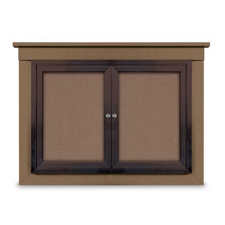 United Visual Products 18"x24" 1-Door Enclosed Letterboard, Header, Grey Vinyl/Cherry UV2620HD-CHERRY-GREYVL